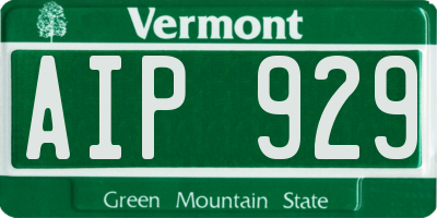 VT license plate AIP929