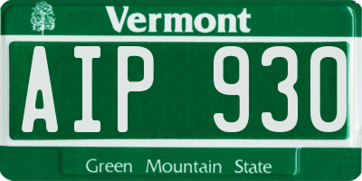 VT license plate AIP930