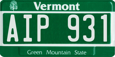 VT license plate AIP931