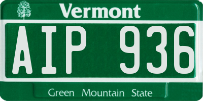 VT license plate AIP936