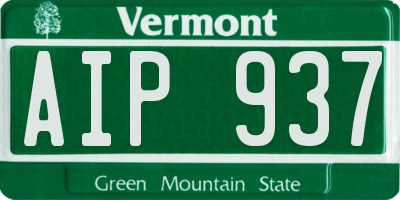 VT license plate AIP937