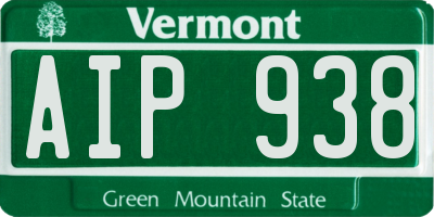 VT license plate AIP938