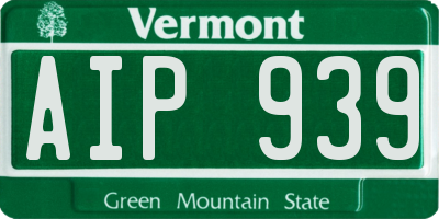 VT license plate AIP939
