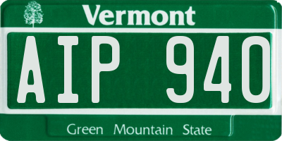 VT license plate AIP940