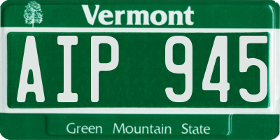 VT license plate AIP945