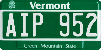 VT license plate AIP952
