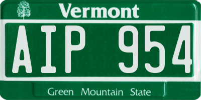 VT license plate AIP954