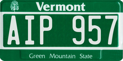 VT license plate AIP957