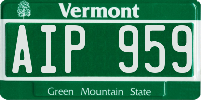 VT license plate AIP959