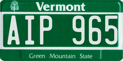 VT license plate AIP965