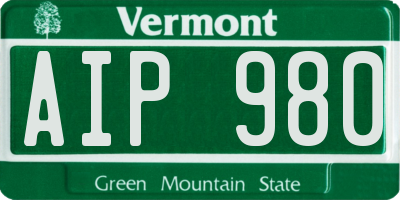 VT license plate AIP980