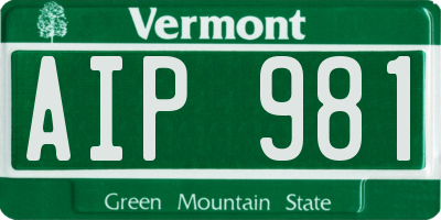 VT license plate AIP981