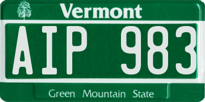 VT license plate AIP983