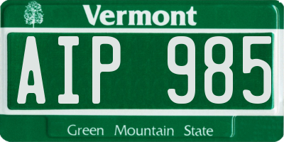 VT license plate AIP985