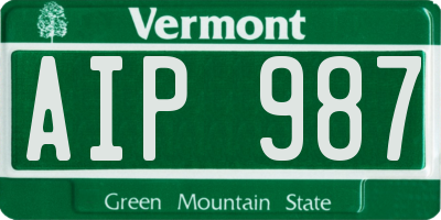 VT license plate AIP987