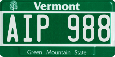 VT license plate AIP988