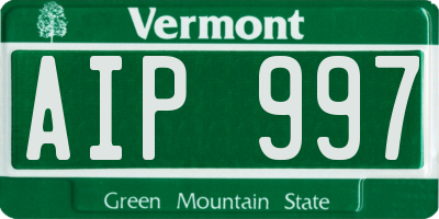 VT license plate AIP997