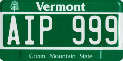 VT license plate AIP999