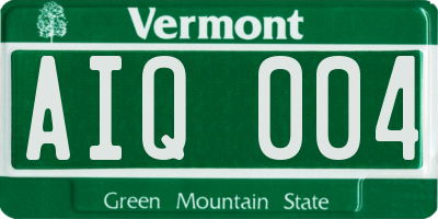 VT license plate AIQ004