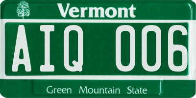 VT license plate AIQ006