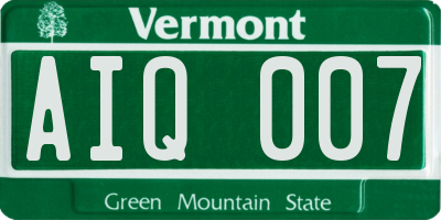 VT license plate AIQ007