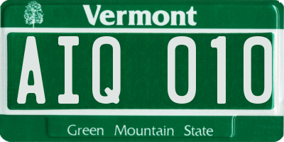 VT license plate AIQ010