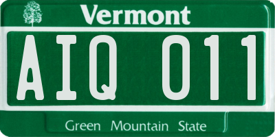VT license plate AIQ011