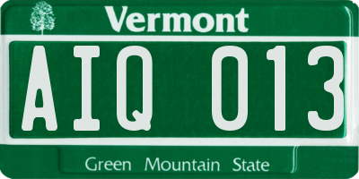 VT license plate AIQ013