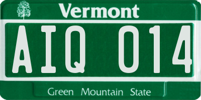 VT license plate AIQ014