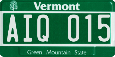 VT license plate AIQ015