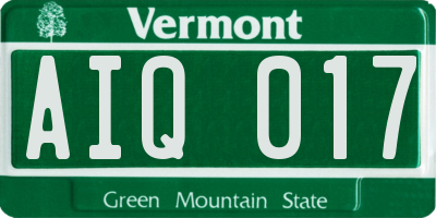 VT license plate AIQ017