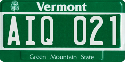 VT license plate AIQ021