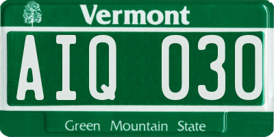 VT license plate AIQ030