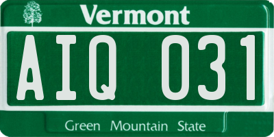 VT license plate AIQ031
