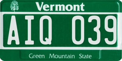 VT license plate AIQ039