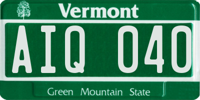 VT license plate AIQ040