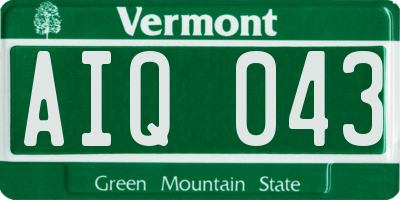 VT license plate AIQ043