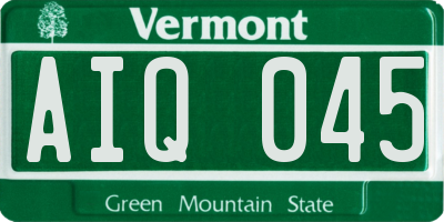 VT license plate AIQ045