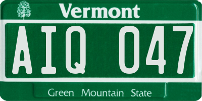 VT license plate AIQ047