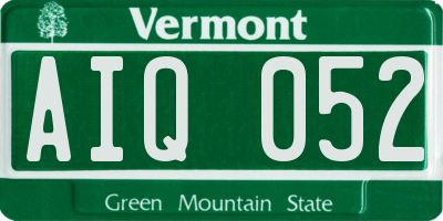 VT license plate AIQ052