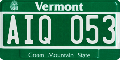 VT license plate AIQ053