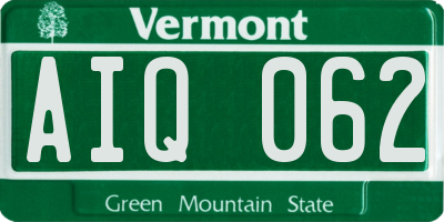 VT license plate AIQ062