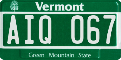 VT license plate AIQ067