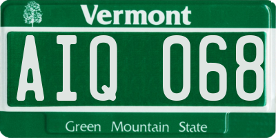 VT license plate AIQ068