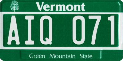 VT license plate AIQ071