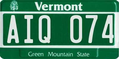 VT license plate AIQ074