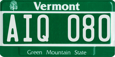 VT license plate AIQ080