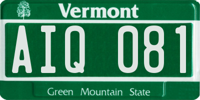 VT license plate AIQ081