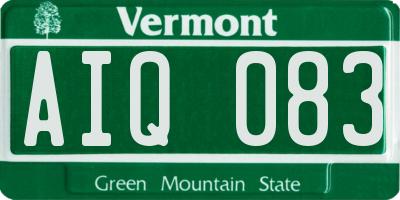 VT license plate AIQ083