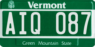 VT license plate AIQ087